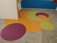 Укладка натурального линолеума дизайнерским способом -115 м2